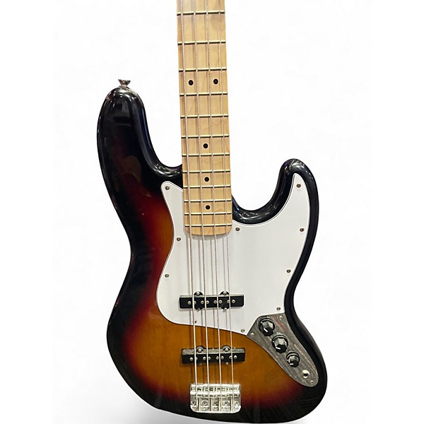 Used Squier Affinity Jazz Bass 3 Tone Sunburst Electric Bass Guitar