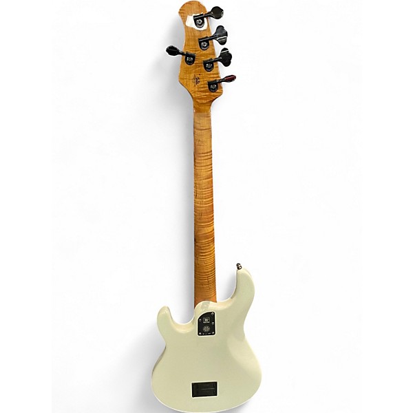 Used Ernie Ball Music Man DARK RAY 5 WHITE SPARKLE Electric Bass Guitar