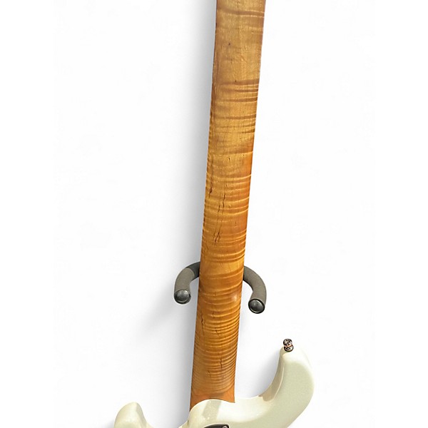 Used Ernie Ball Music Man DARK RAY 5 WHITE SPARKLE Electric Bass Guitar