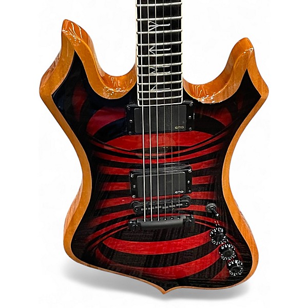 Used Wylde Audio NOMAD RED AND BLACK STRIPE Solid Body Electric Guitar