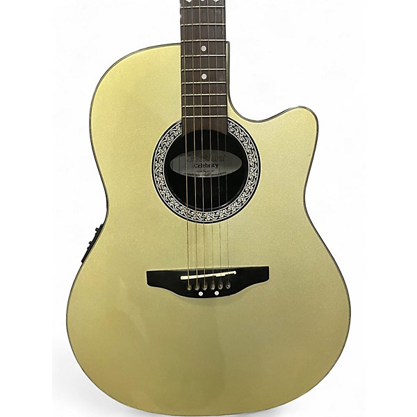 Used Ovation CK057 Celebrity Metallic Gold Acoustic Electric Guitar