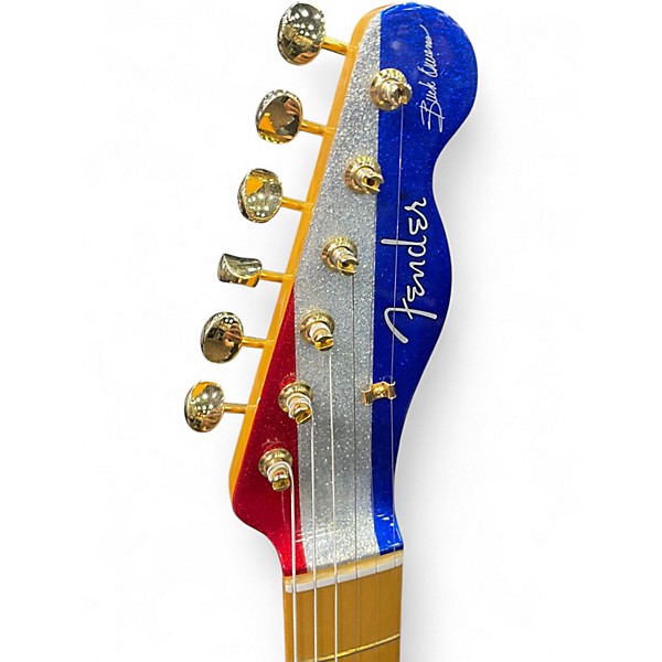 Used Fender Buck Owens Telecaster Red, Silver, and Blue Sparkle Solid Body Electric Guitar