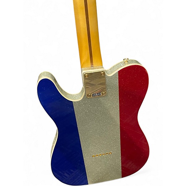 Used Fender Buck Owens Telecaster Red, Silver, and Blue Sparkle Solid Body Electric Guitar