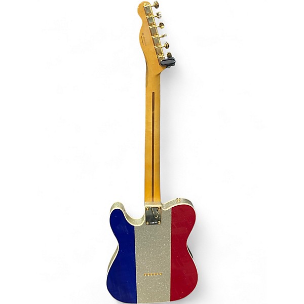 Used Fender Buck Owens Telecaster Red, Silver, and Blue Sparkle Solid Body Electric Guitar