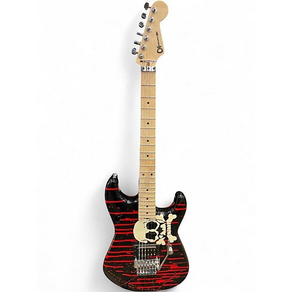Used Charvel Warren DeMartini Signature Pro-Mod Blood and Skull Solid Body Electric Guitar