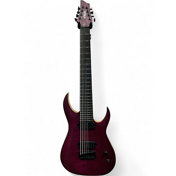 Used Schecter Guitar Research John Browne Signature Tao-8 Trans Purple Solid Body Electric Guitar