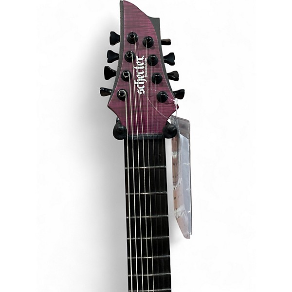 Used Schecter Guitar Research John Browne Signature Tao-8 Trans Purple Solid Body Electric Guitar