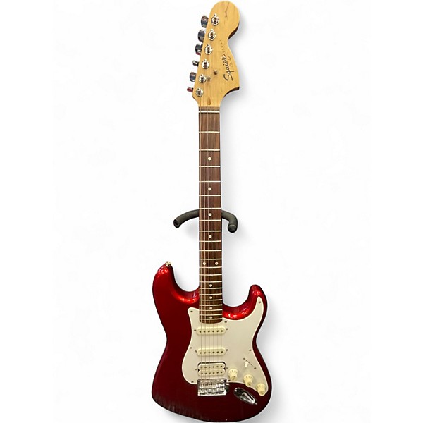 Used Squier Stratocaster HSS Candy Apple Red Metallic Solid Body Electric Guitar