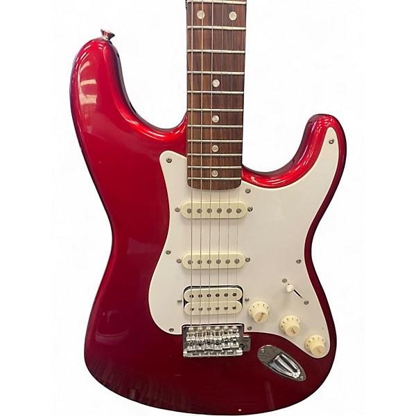 Used Squier Stratocaster HSS Candy Apple Red Metallic Solid Body Electric Guitar