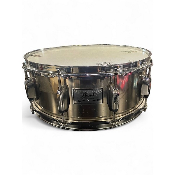 Used Pearl 14in steel shell snare polished steel Drum