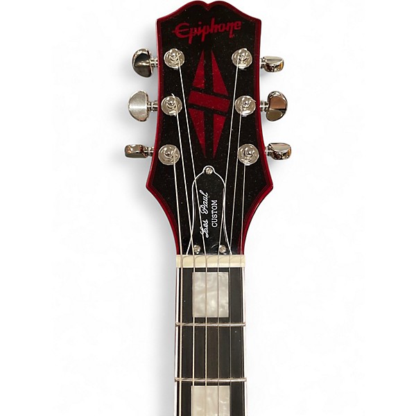 Used 2024 Epiphone Les Paul Custom Widow Red Burst Solid Body Electric Guitar