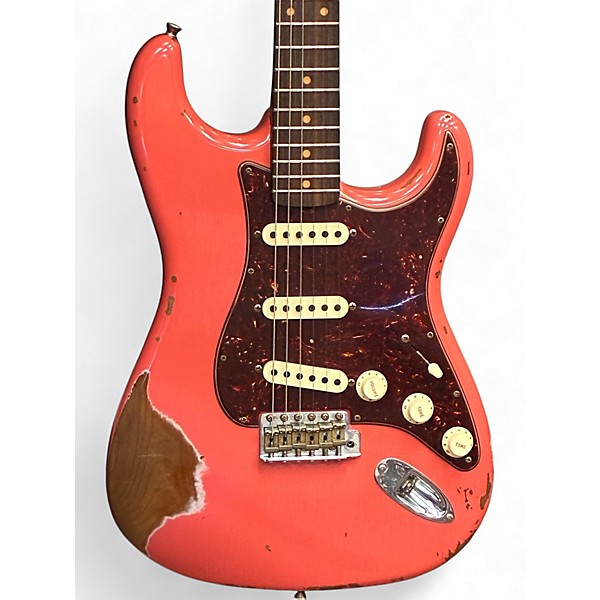 Used 2019 Fender CUSTOM SHOP LTD ED 1960 ROASTED HEAVY RELIC STRAT Fade Fiesta Red Solid Body Electric Guitar