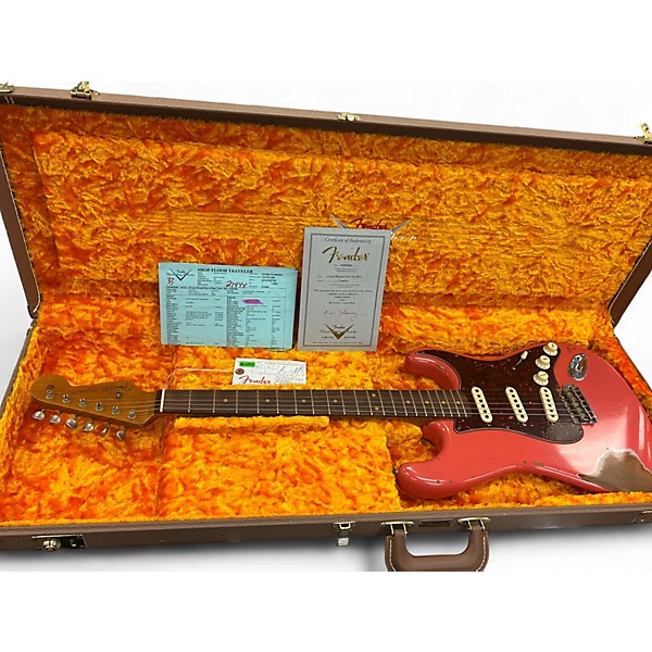 Used 2019 Fender CUSTOM SHOP LTD ED 1960 ROASTED HEAVY RELIC STRAT Fade Fiesta Red Solid Body Electric Guitar