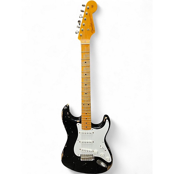 Used Fender MASTERBUILT CUSTOM SHOP 56 STRATOCASTER RELIC ACTIVE Black Solid Body Electric Guitar