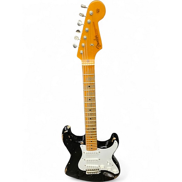 Used Fender MASTERBUILT CUSTOM SHOP 56 STRATOCASTER RELIC ACTIVE Black Solid Body Electric Guitar