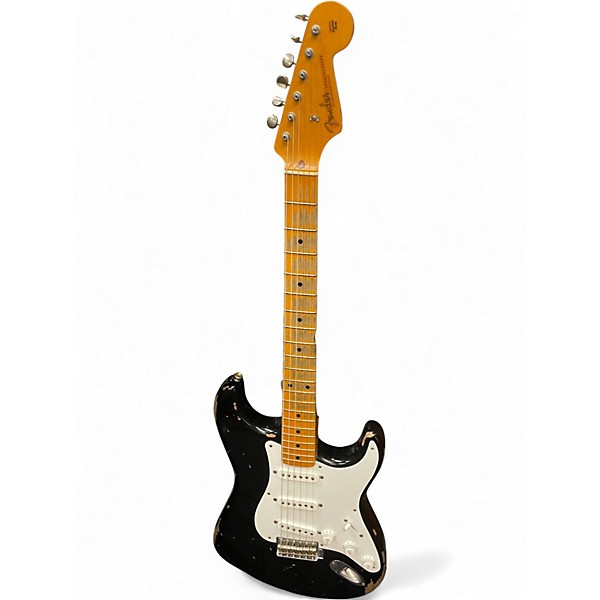 Used Fender MASTERBUILT CUSTOM SHOP 56 STRATOCASTER RELIC ACTIVE Black Solid Body Electric Guitar