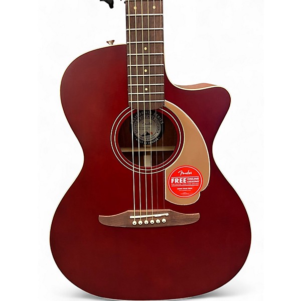 Used Fender Newporter Player Wine Red Acoustic Electric Guitar
