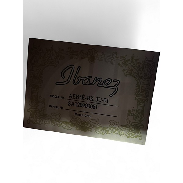 Used Ibanez AEB5E Black Acoustic Bass Guitar