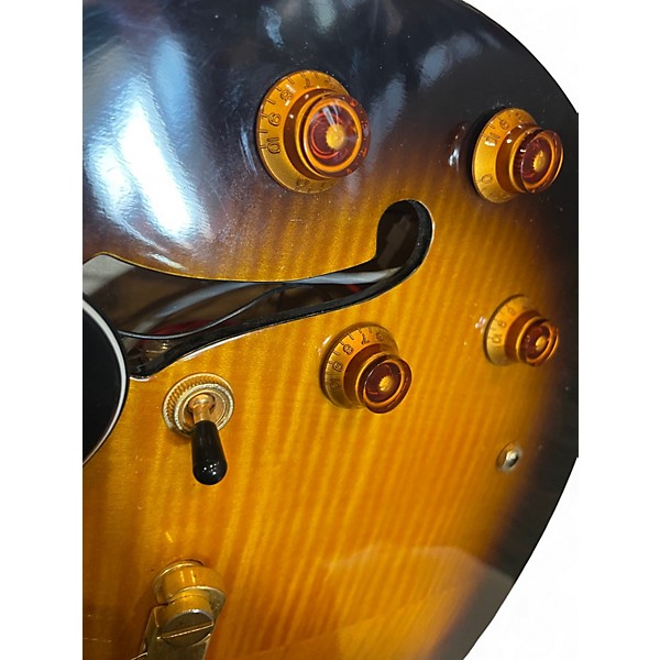 Used Epiphone Dot Deluxe Flametop 2 Color Sunburst Hollow Body Electric Guitar