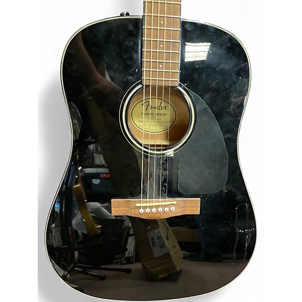 Used Fender CD60 Dreadnought Black Acoustic Guitar