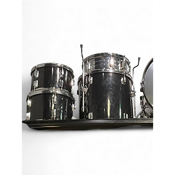 Used Rogers 5 Piece 5 Piece Drum Kit Black Drum Kit