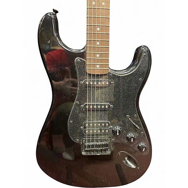 Used Squier Stratocaster HSS BLACK SPARKLE Solid Body Electric Guitar