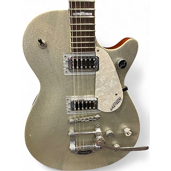 Used Gretsch Guitars G5230T Silver Sparkle Solid Body Electric Guitar