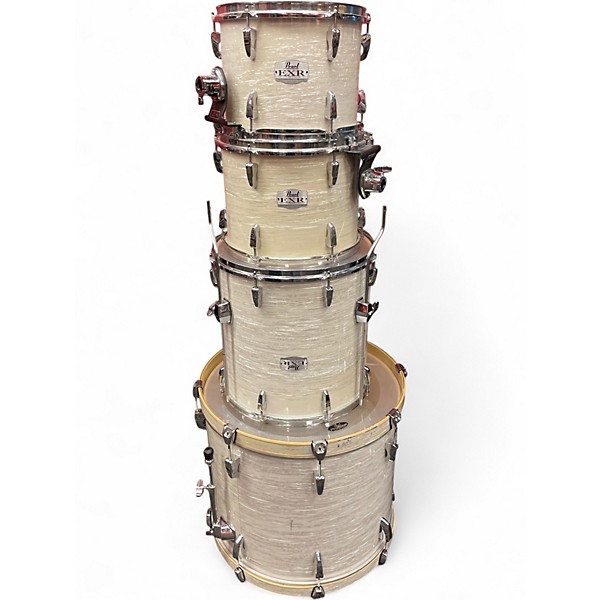 Used Pearl 4 Piece EXR Export Series White Oyster Drum Kit