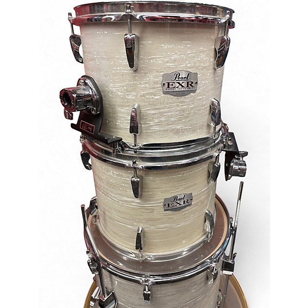 Used Pearl 4 Piece EXR Export Series White Oyster Drum Kit