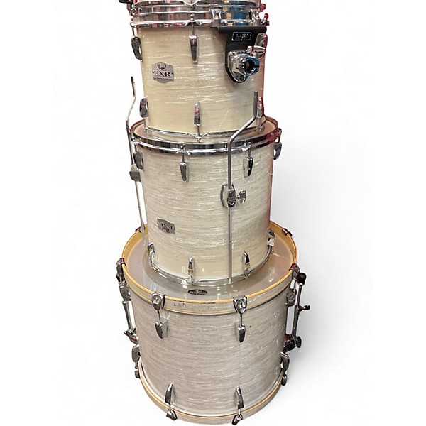 Used Pearl 4 Piece EXR Export Series White Oyster Drum Kit