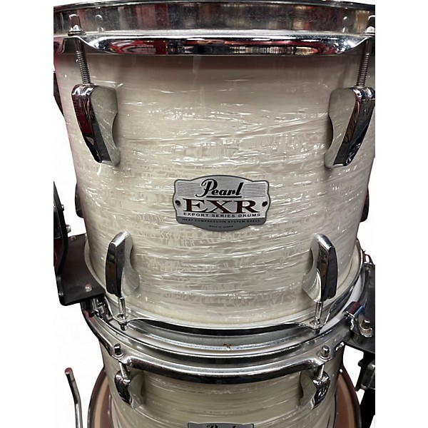 Used Pearl 4 Piece EXR Export Series White Oyster Drum Kit