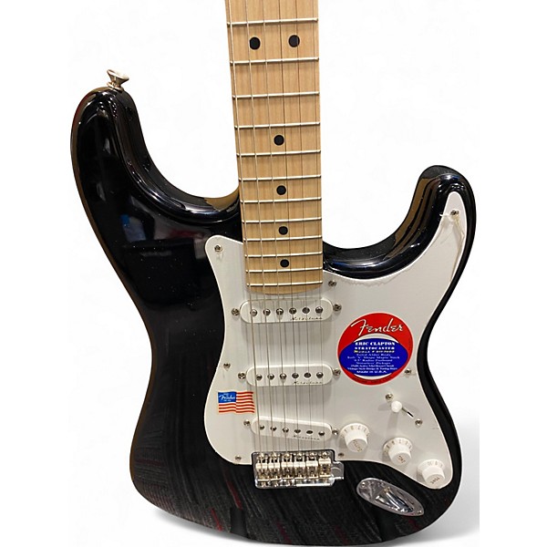 Used Fender Artist Series Eric Clapton Stratocaster Black Solid Body Electric Guitar
