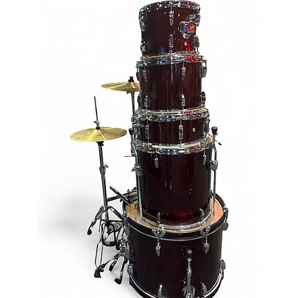 Used Pearl 5 Piece ROADSHOW WINE RED Drum Kit