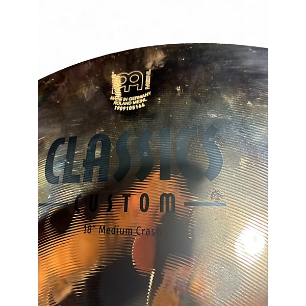 Used MEINL 18in CLASSICS CUSTOM MEDIUM CRASH Cymbal