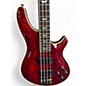 Used Schecter Guitar Research Omen 4 String Crimson Red Trans Electric Bass Guitar