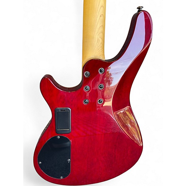 Used Schecter Guitar Research Omen 4 String Crimson Red Trans Electric Bass Guitar