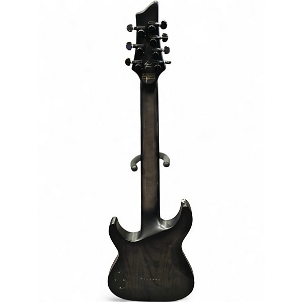 Used Schecter Guitar Research km-7 Trans Charcoal Solid Body Electric Guitar