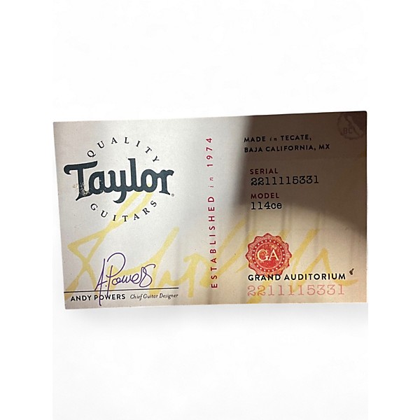 Used Taylor 114CE Natural Acoustic Electric Guitar