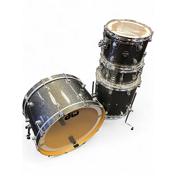Used DW 4 Piece Performance Series Pewter Sparkle Drum Kit