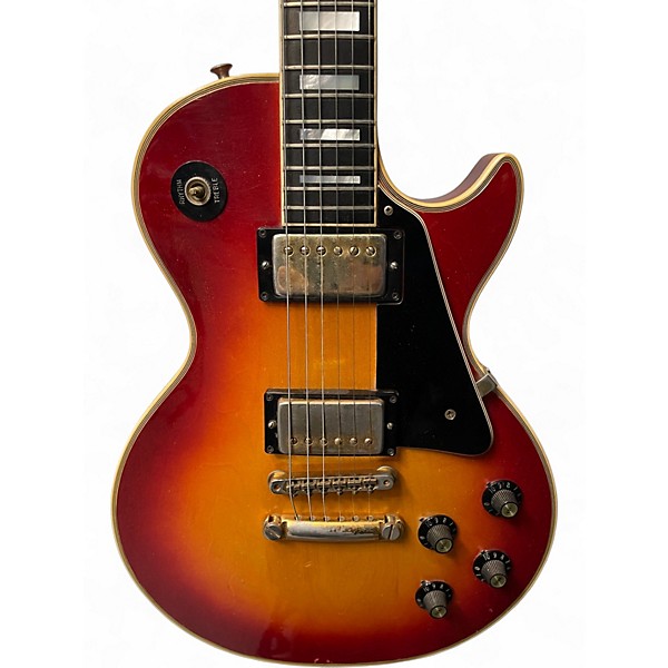 Vintage 1970s Gibson Les Paul Custom Cherry Sunburst Solid Body Electric Guitar
