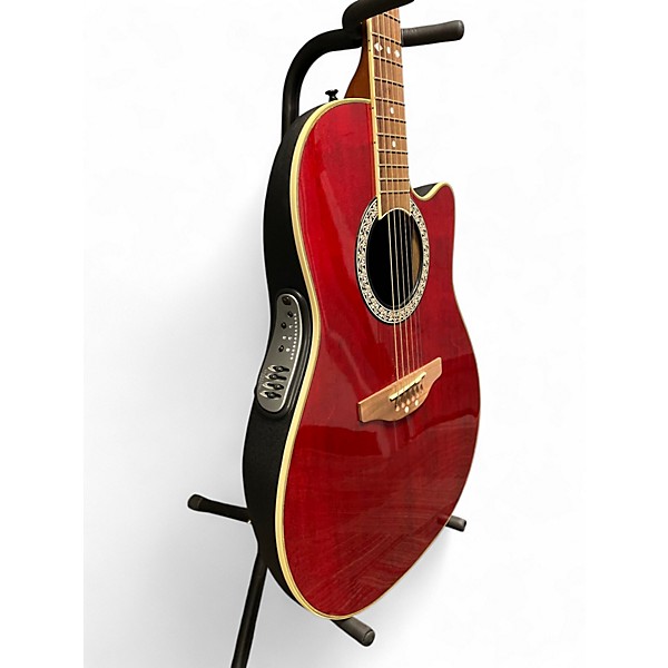Used Ovation CC057 Celebrity Ruby Red Acoustic Electric Guitar