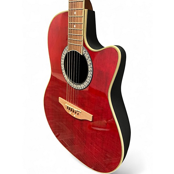 Used Ovation CC057 Celebrity Ruby Red Acoustic Electric Guitar