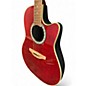 Used Ovation CC057 Celebrity Ruby Red Acoustic Electric Guitar