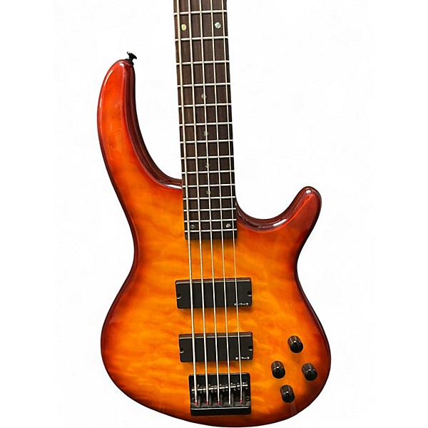 Used Dean Edge 5 String Amber Electric Bass Guitar