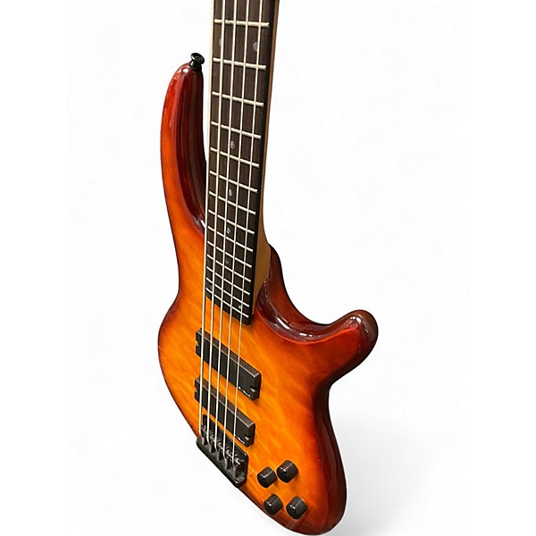 Used Dean Edge 5 String Amber Electric Bass Guitar