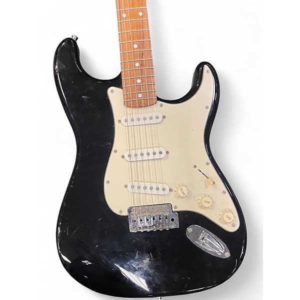 Used Squier Standard Stratocaster Black and White Solid Body Electric Guitar