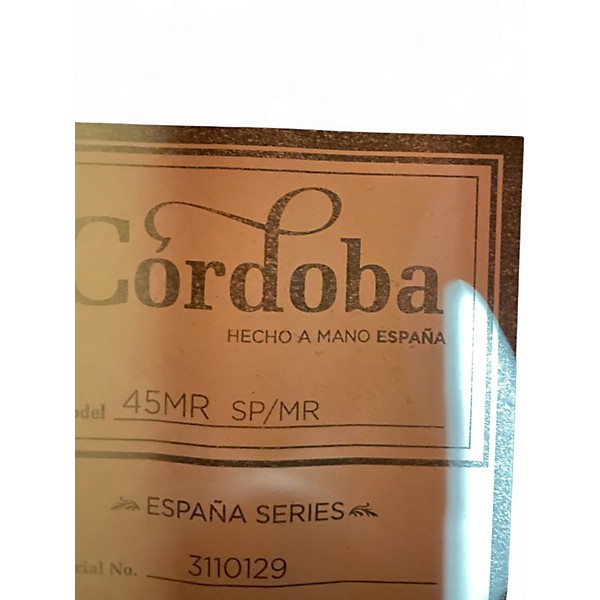 Used Cordoba 45MR SP/MR Natural Classical Acoustic Electric Guitar