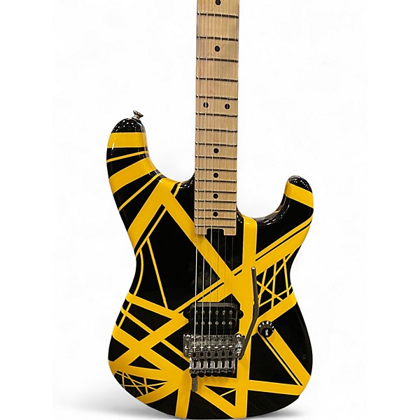 Used EVH Striped Series Black and Yellow Solid Body Electric Guitar