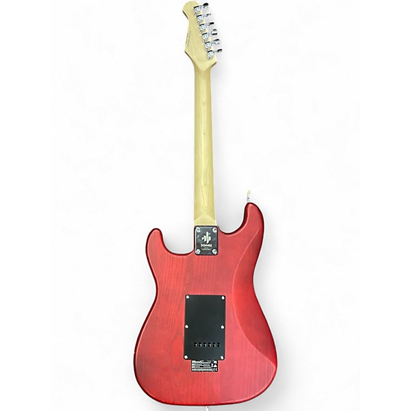 Used Donner Standard Series Strat Red Stain Solid Body Electric Guitar