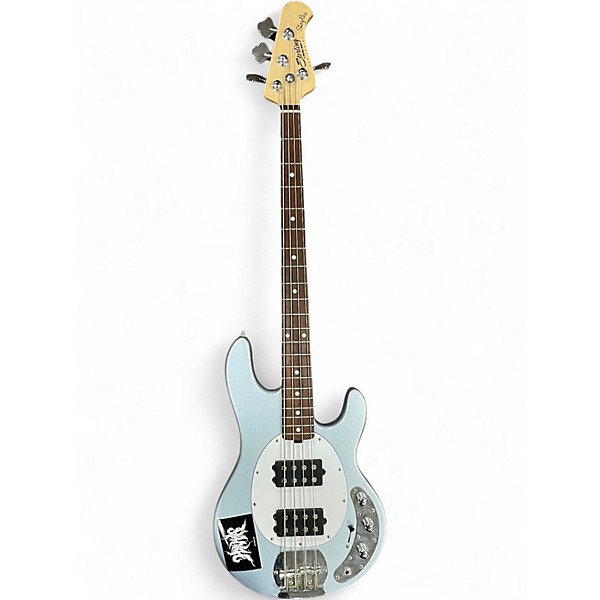 Used Sterling by Music Man Sub 4 Silver Electric Bass Guitar